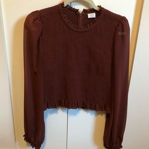 Aritizia Wilfred Tempest Blouse in Burgundy